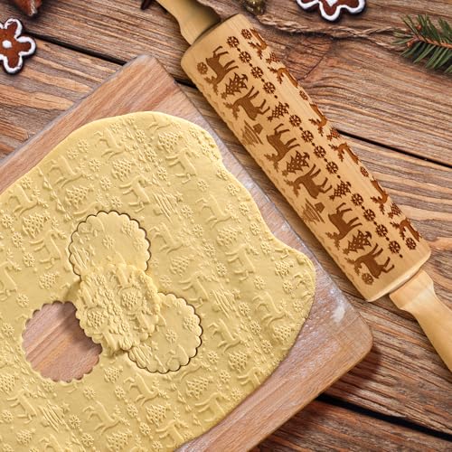 Embossed Wooden Rolling Pin Z816