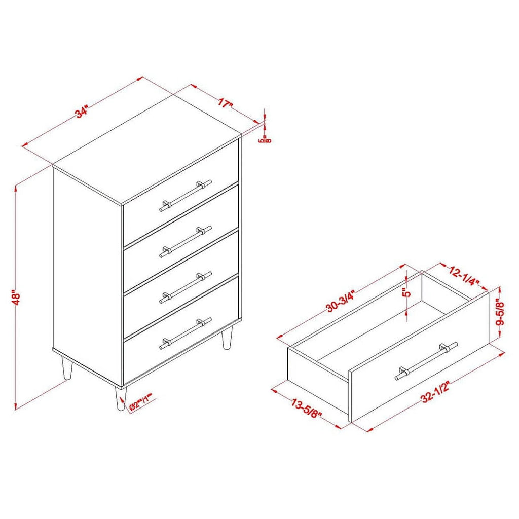 Farmhouse Wood 4-Drawer Chest J373726