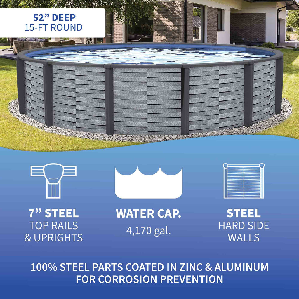 15-ft Round 52-in Deep Above Ground Swimming Pool A871956