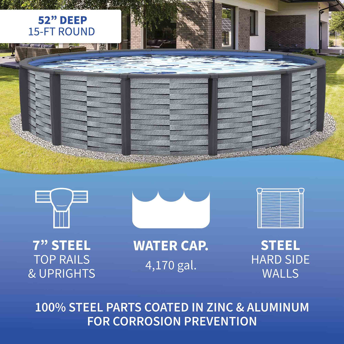 15-ft Round 52-in Deep Above Ground Swimming Pool A871956