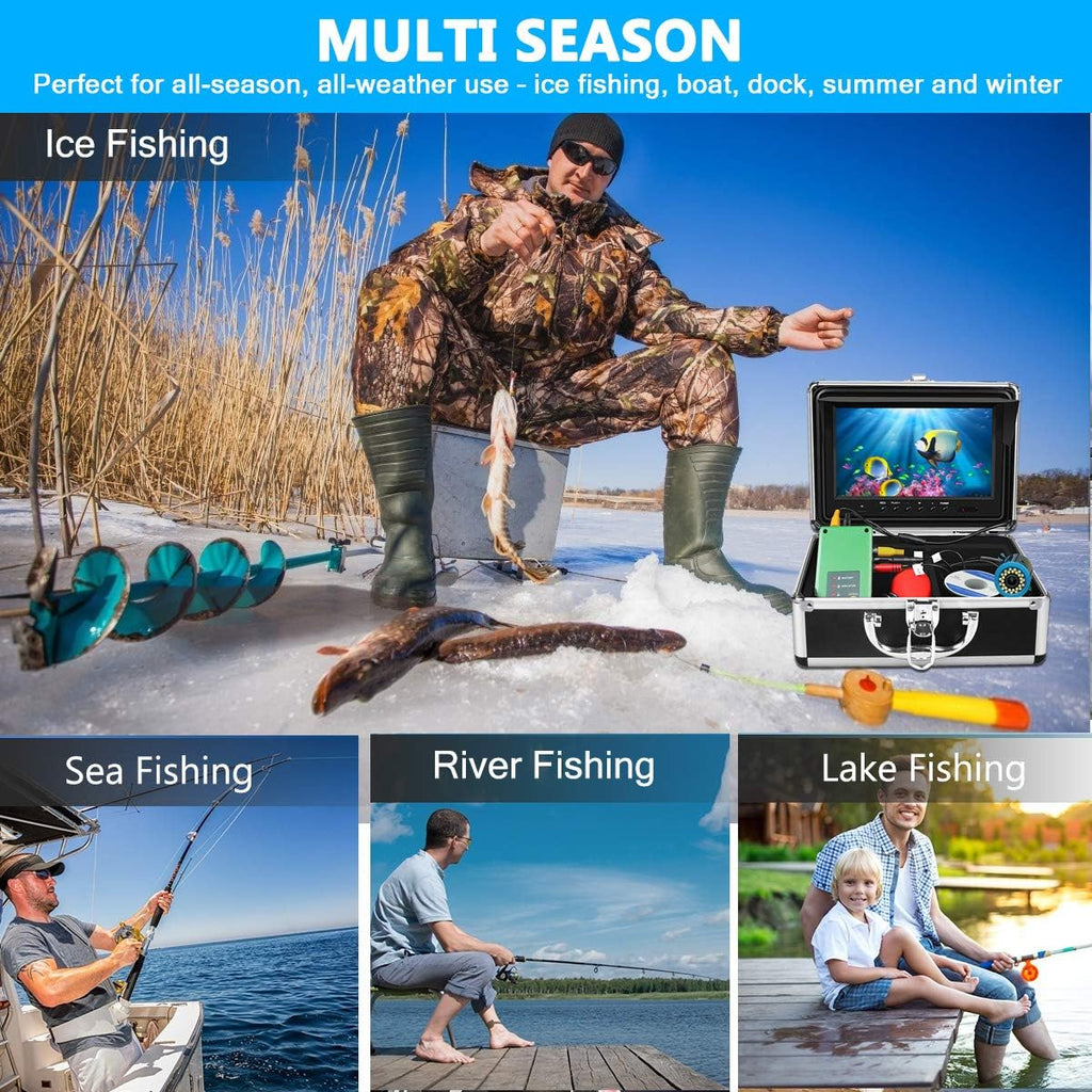 Underwater Fishing Camera with DVR 9 inch Color Monitor HD 1000TVL 30m Cable T8103