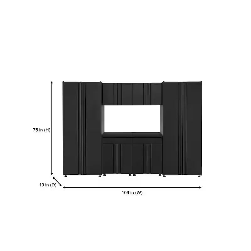 6-Piece Welded Steel Garage Storage System in Black Z5602