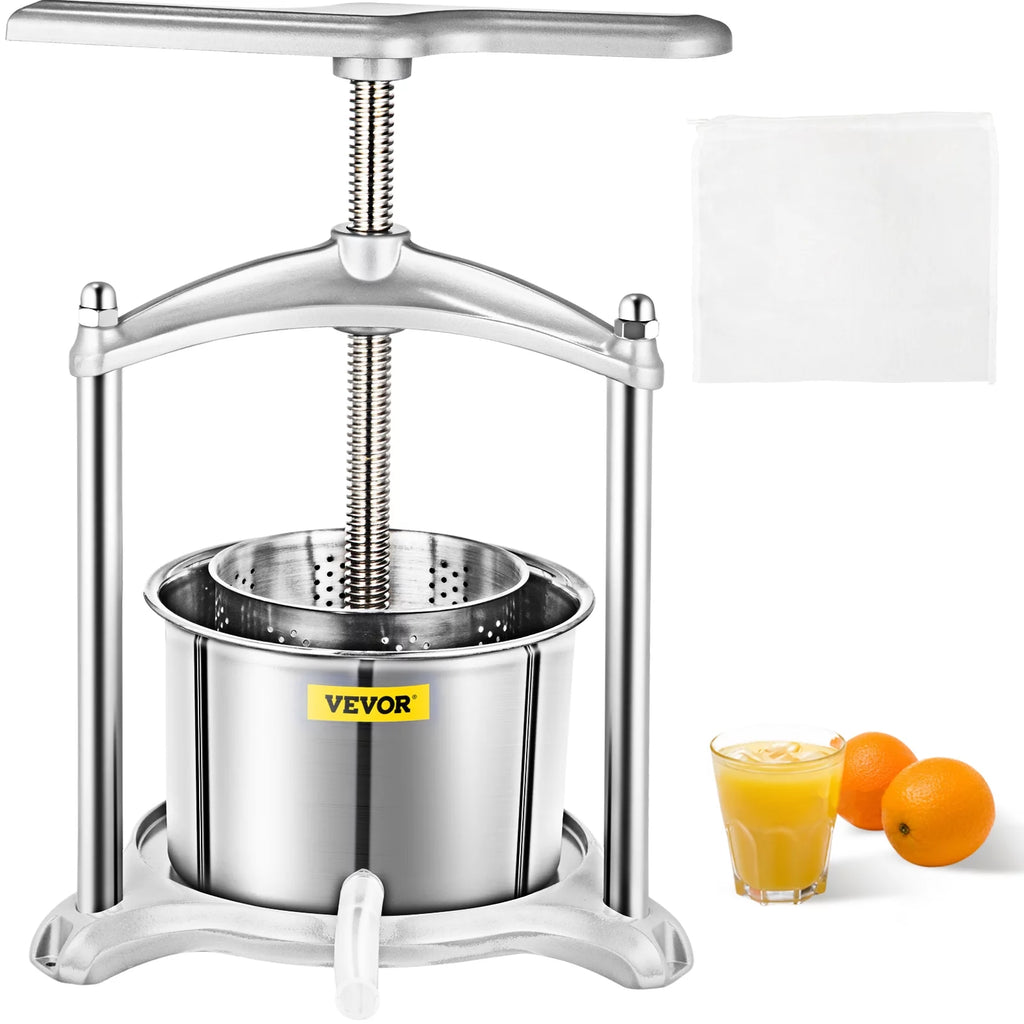 3 L Dual Stainless Steel Barrels Wine Press Machine P4406