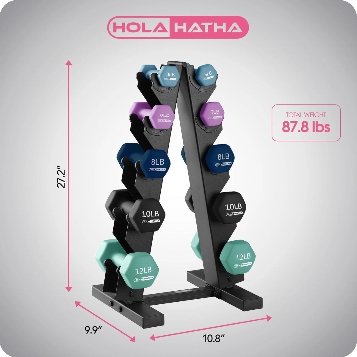 Neoprene Dumbbell Weight Set with Rack Z401988
