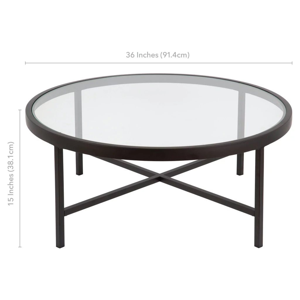 Round Metal Base Coffee Table in Brass and Gold E103193