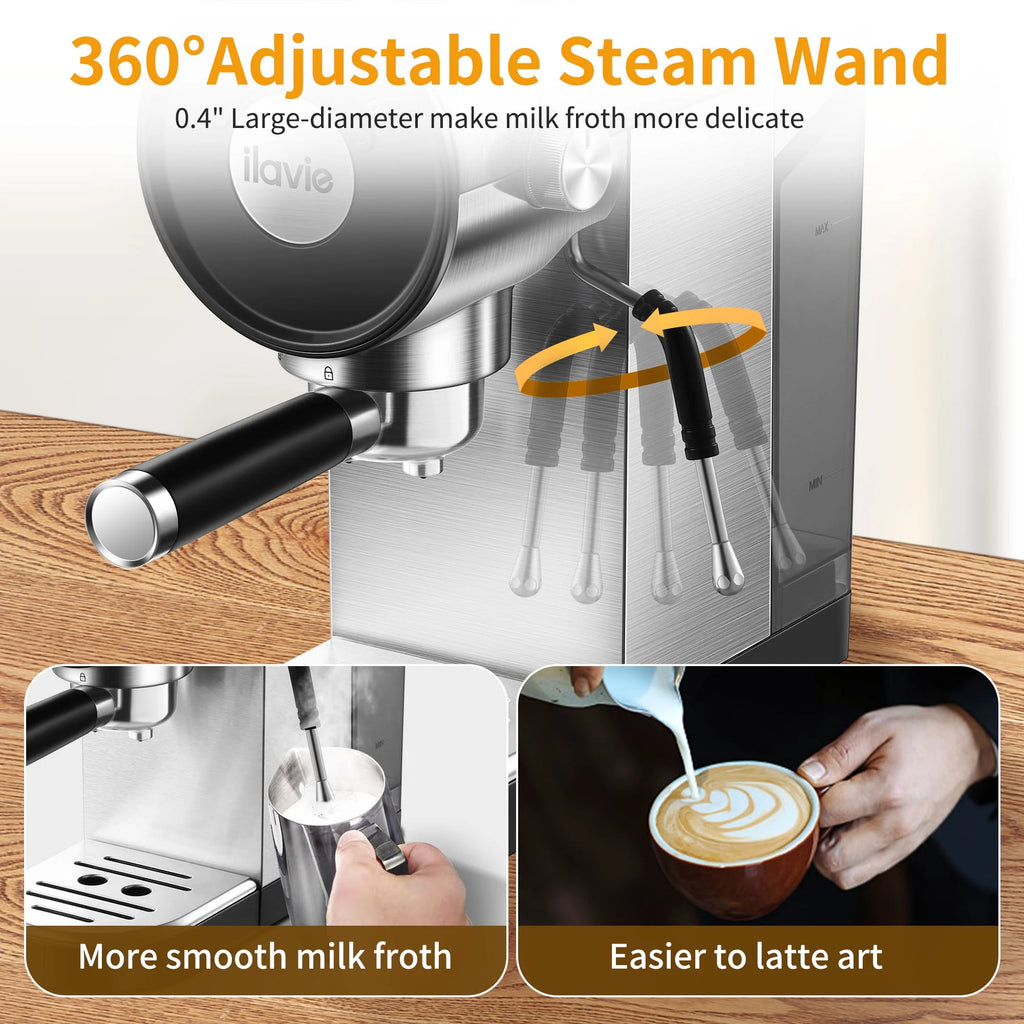 20 Bar Espresso Machine with Milk Frother Steam Wand R365