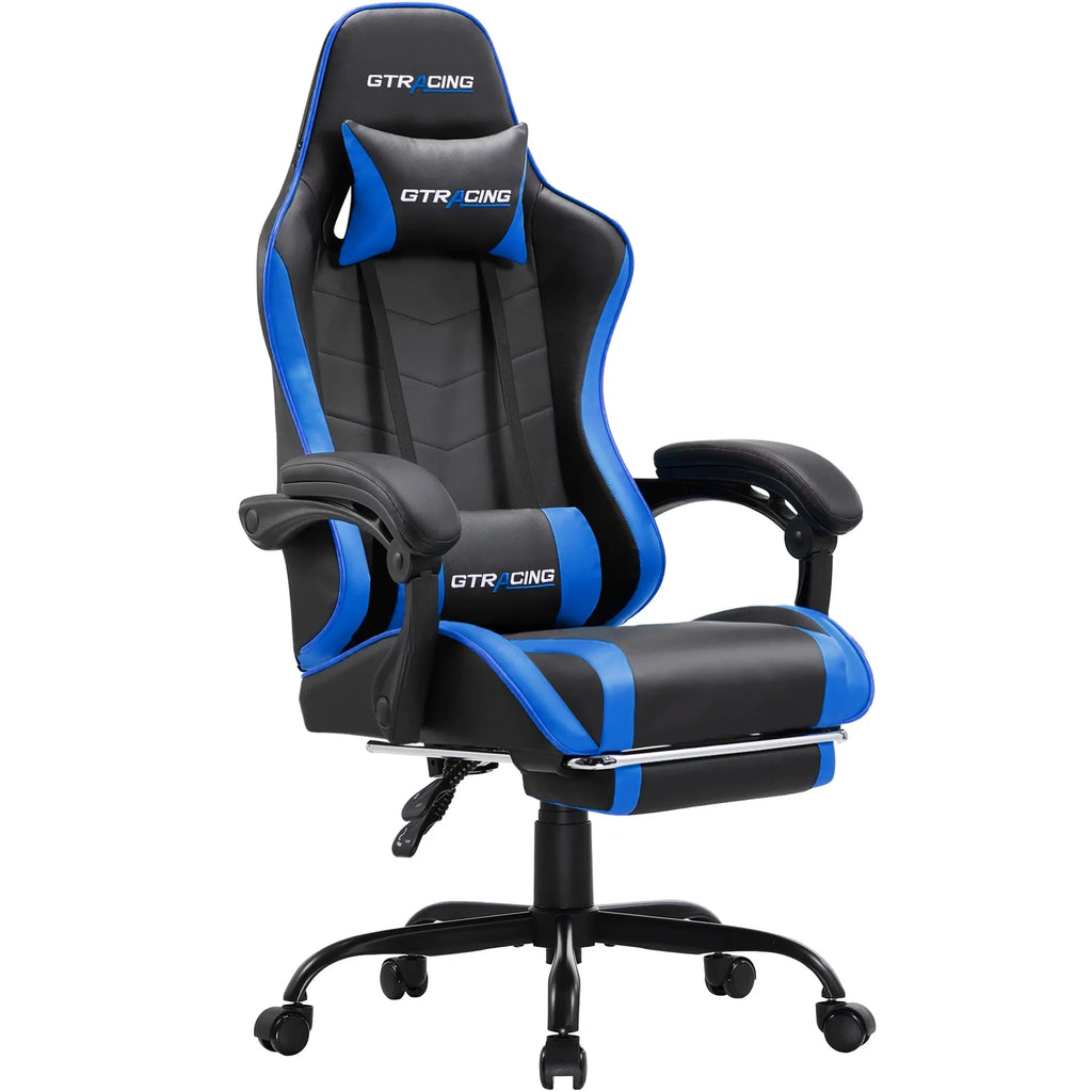 White Gaming Chair with Footrest S282