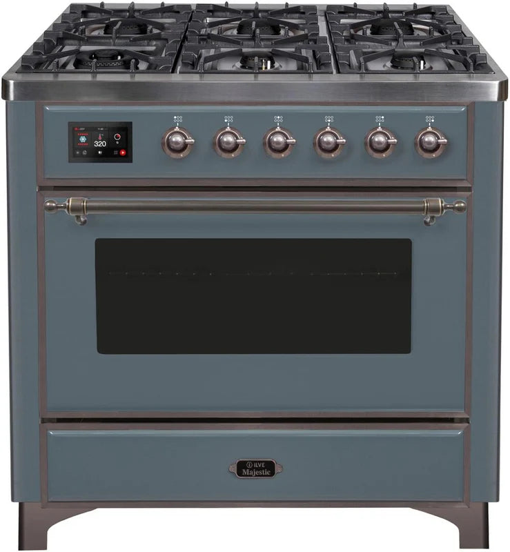 Blue Grey Dual Fuel Natural Gas Range M38496