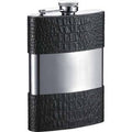 Black Leather 8oz Hip Flask S845721