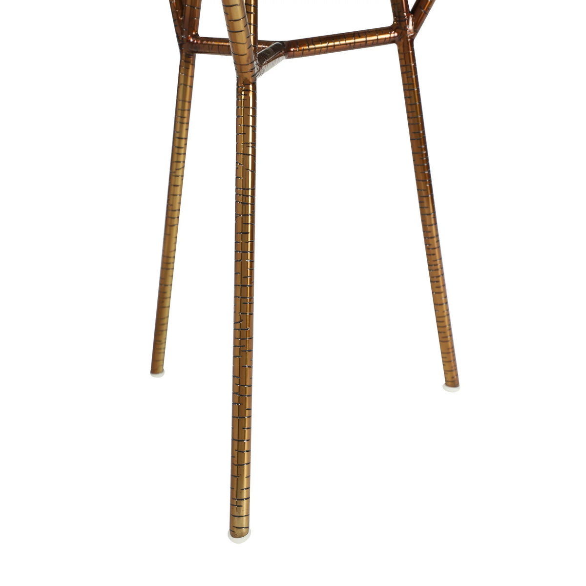 Bronze Petrified Stone 3 Tier Accent Table with Gold Base Z883010