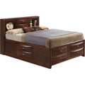 Wood Queen Bookcase Storage Bed with Shelves & Drawers Q81331
