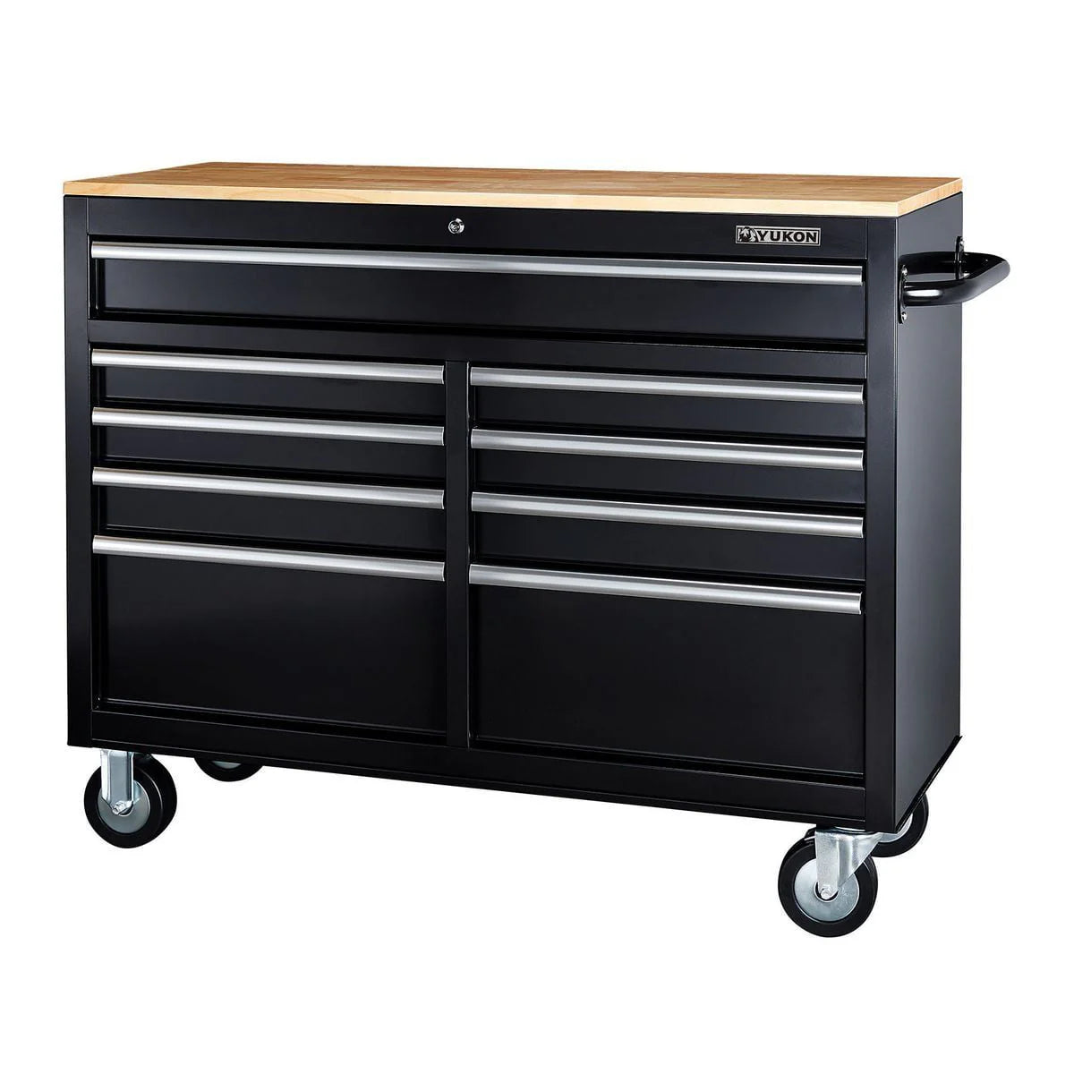 9 Drawer Mobile Storage Cabinet with Solid Wood Top X876