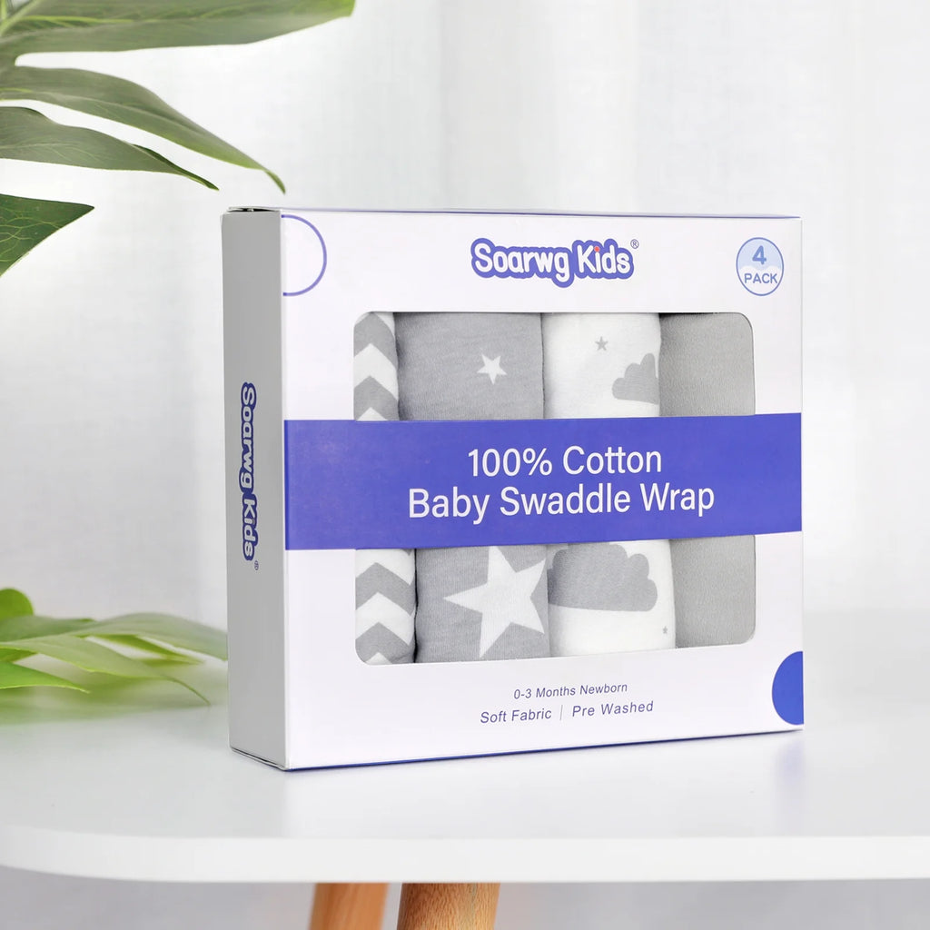 Organic Cotton Swaddle Blankets 4-Pack N22802