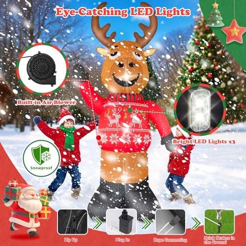 5 FT Christmas Inflatable Snowman Outdoor Decoration with LEDs K4157