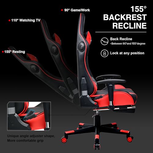 Gaming Chair with Footrest Speakers Bluetooth Ergonomic A99400