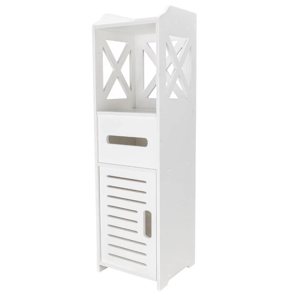 White Wooden Bathroom Cabinet Y9195