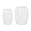White Metal Side Tables, Set of 2 O3569