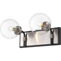 Matte Black and Brushed Nickel 2 Light Bathroom Vanity Fixture E968