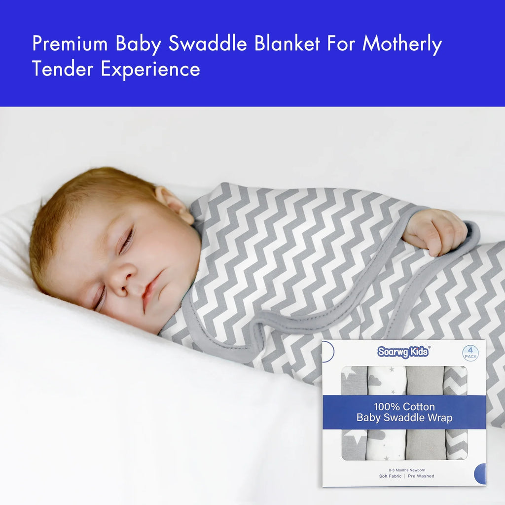 Organic Cotton Swaddle Blankets 4-Pack N22802