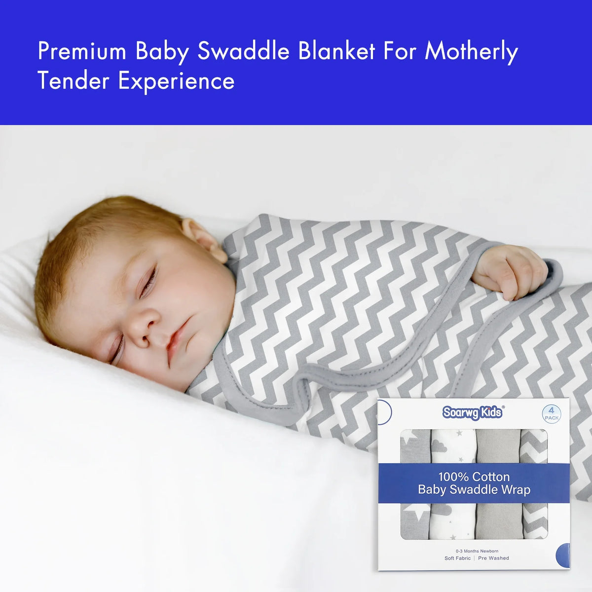 Organic Cotton Swaddle Blankets 4-Pack N22802