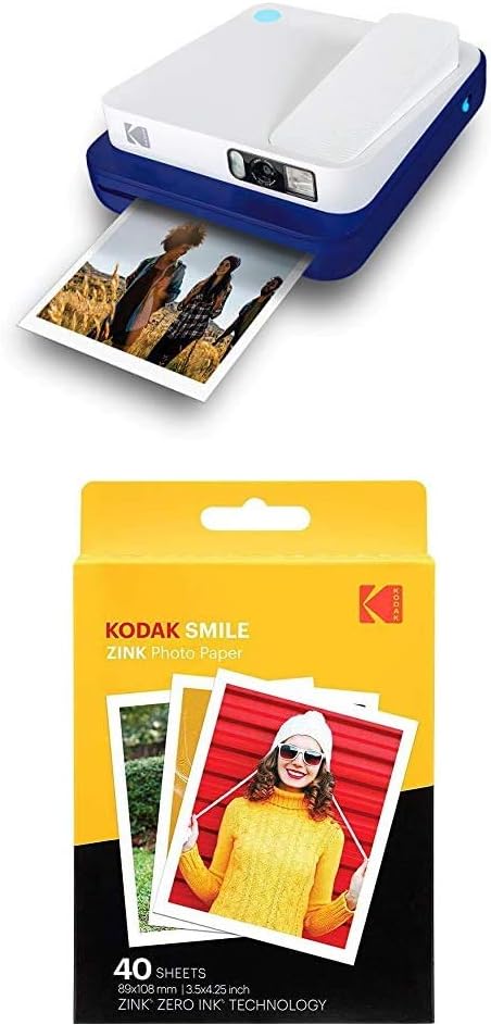 Digital Instant Camera for 3.5 x 4.25 Zink Photo Paper, 16MP (Blue) C456