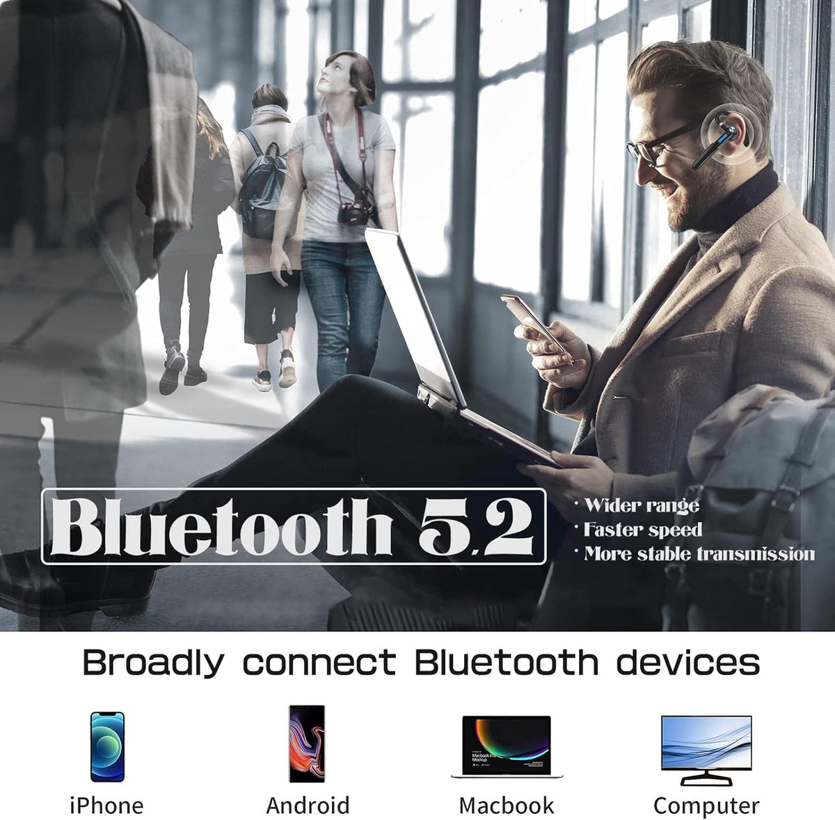 Bluetooth Wireless Headphones with Mic N259
