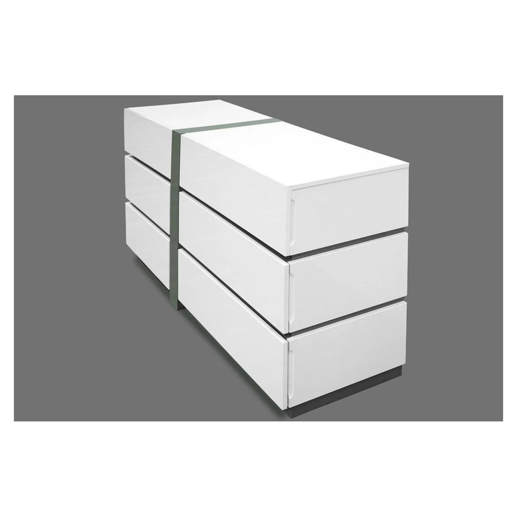White 6-Drawer Engineered Wood Dresser J515
