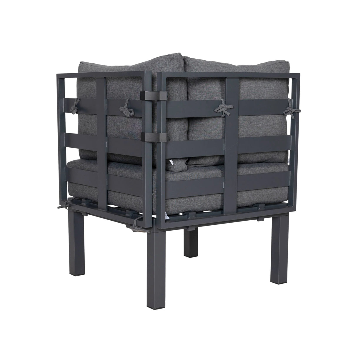 6-Piece Black Aluminum Patio Sectional Set with Removable Cushions K19169