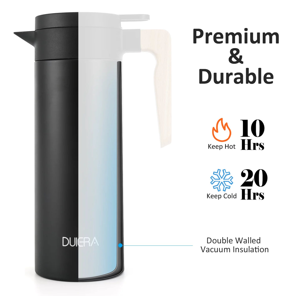 Black Stainless Steel 51 Ounces Thermal Coffee Carafe Z53075