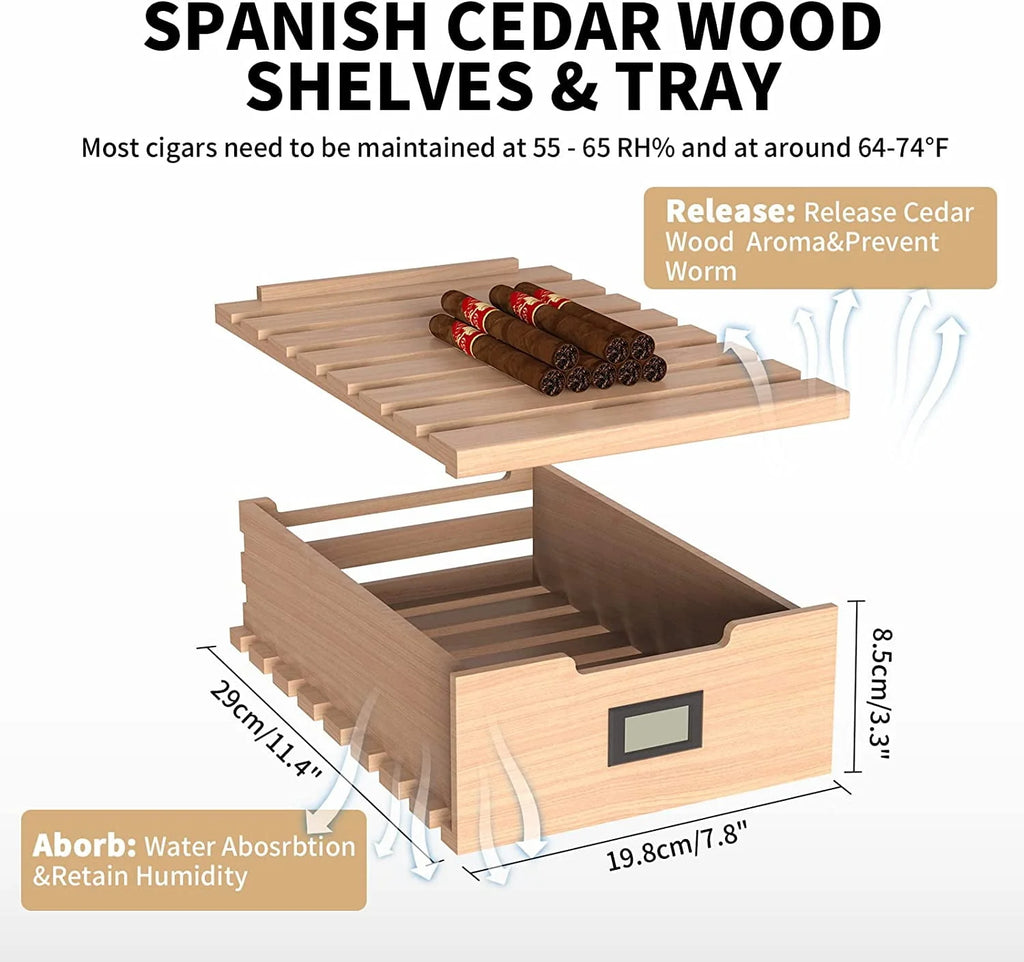 23L Electric Cigar Humidor with Spanish Cedar Wood Shelves P33790