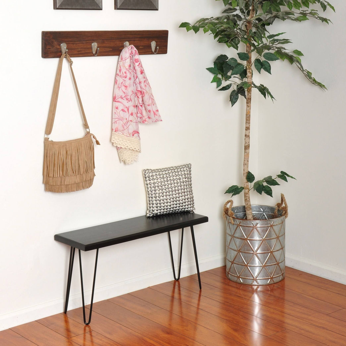 Dark Brown Wood Bench H558