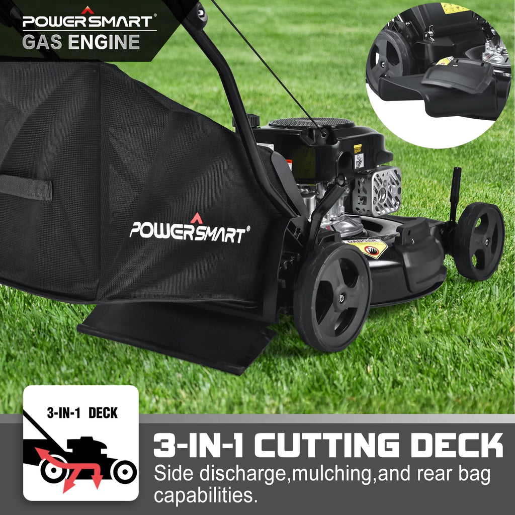21-inch 3-in-1 Gas Powered Push Lawn Mower with 170cc Engine W72818