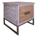 26 Inch Mango Wood 2 Drawer Side End Table Y5529