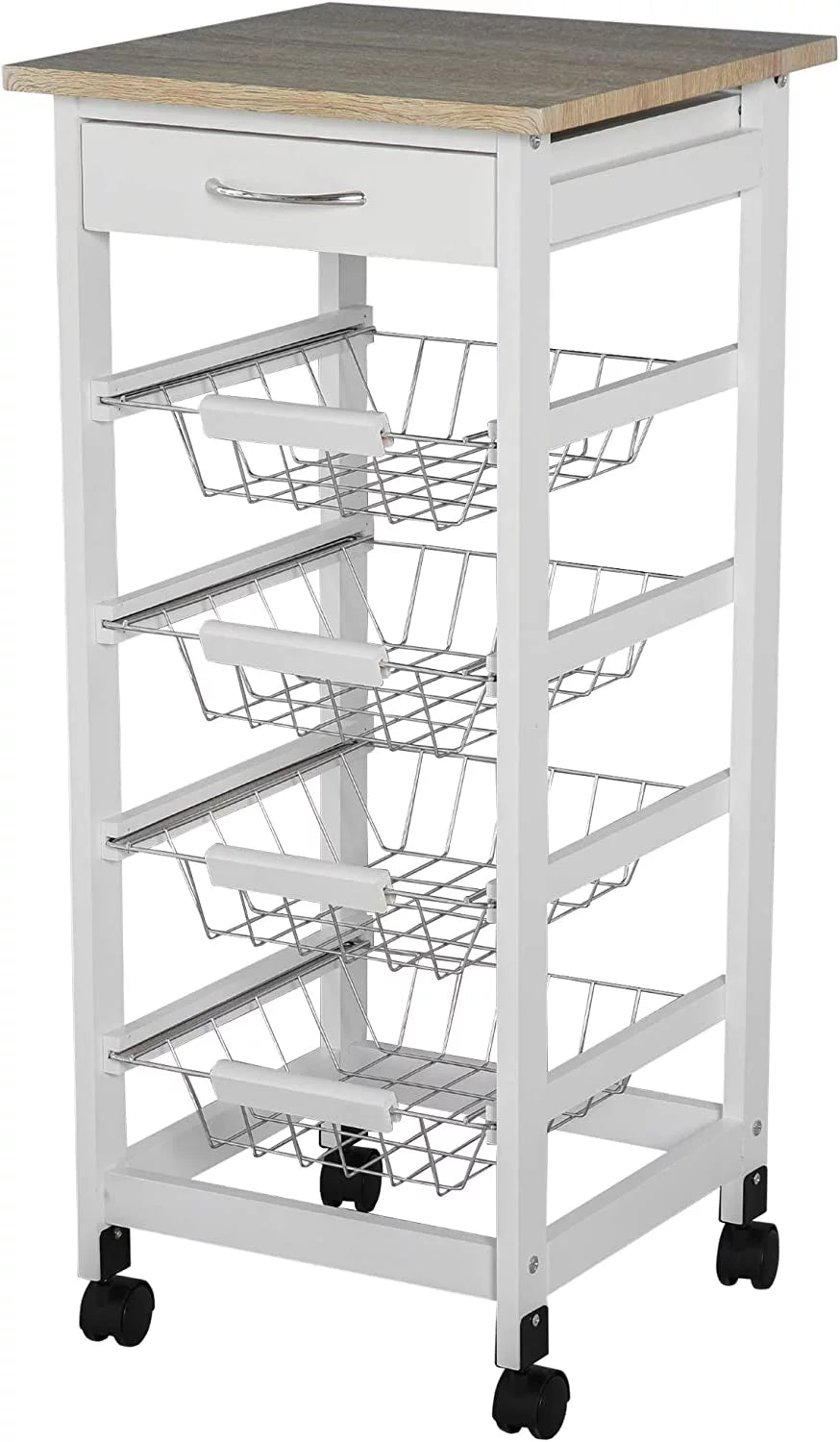 Gray Rolling Kitchen Cart with Storage M20628