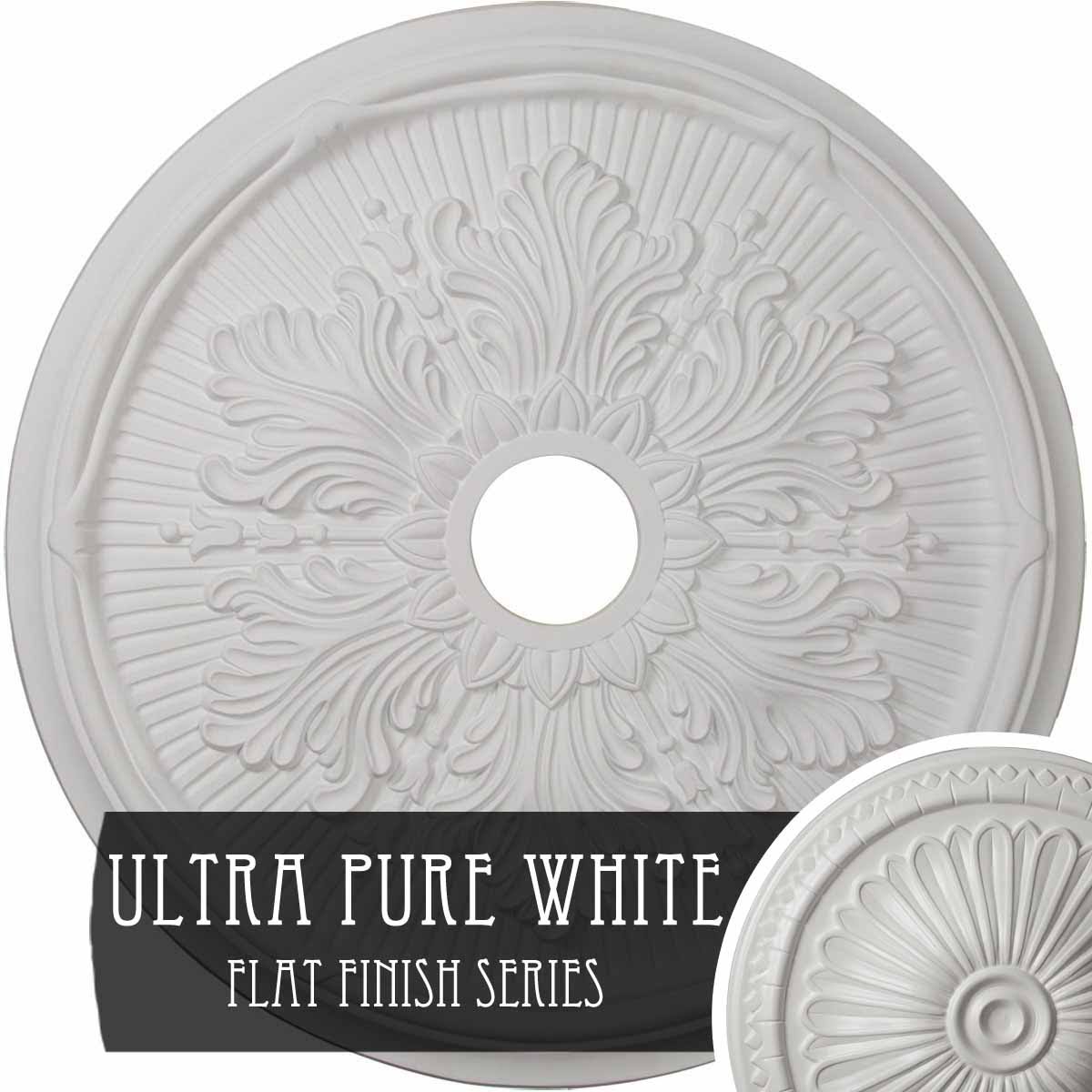 Hand-Painted Ultra Pure White Ceiling Medallion S3290