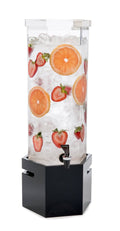 2 Gallon Black Gloss Bamboo Base Beverage Dispenser W420089