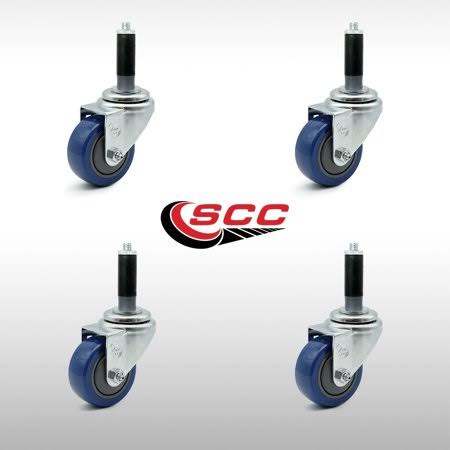 Blue Polyurethane Swivel Caster Set of 4 O2833