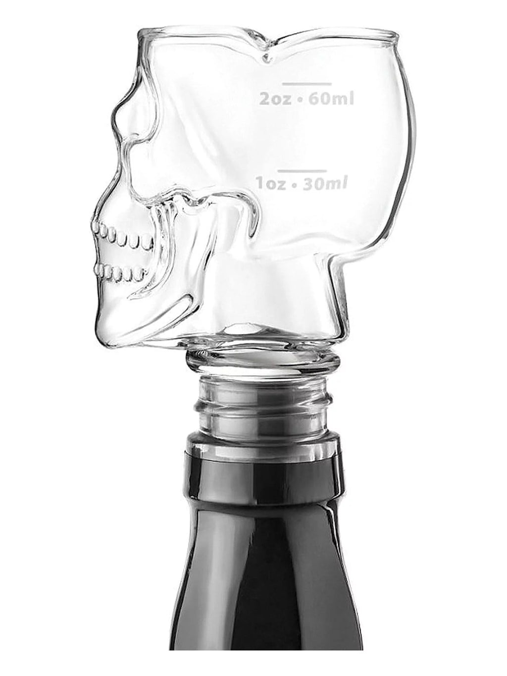 Skull Shaped Bottle Stopper Jigger Shot Glass S80428