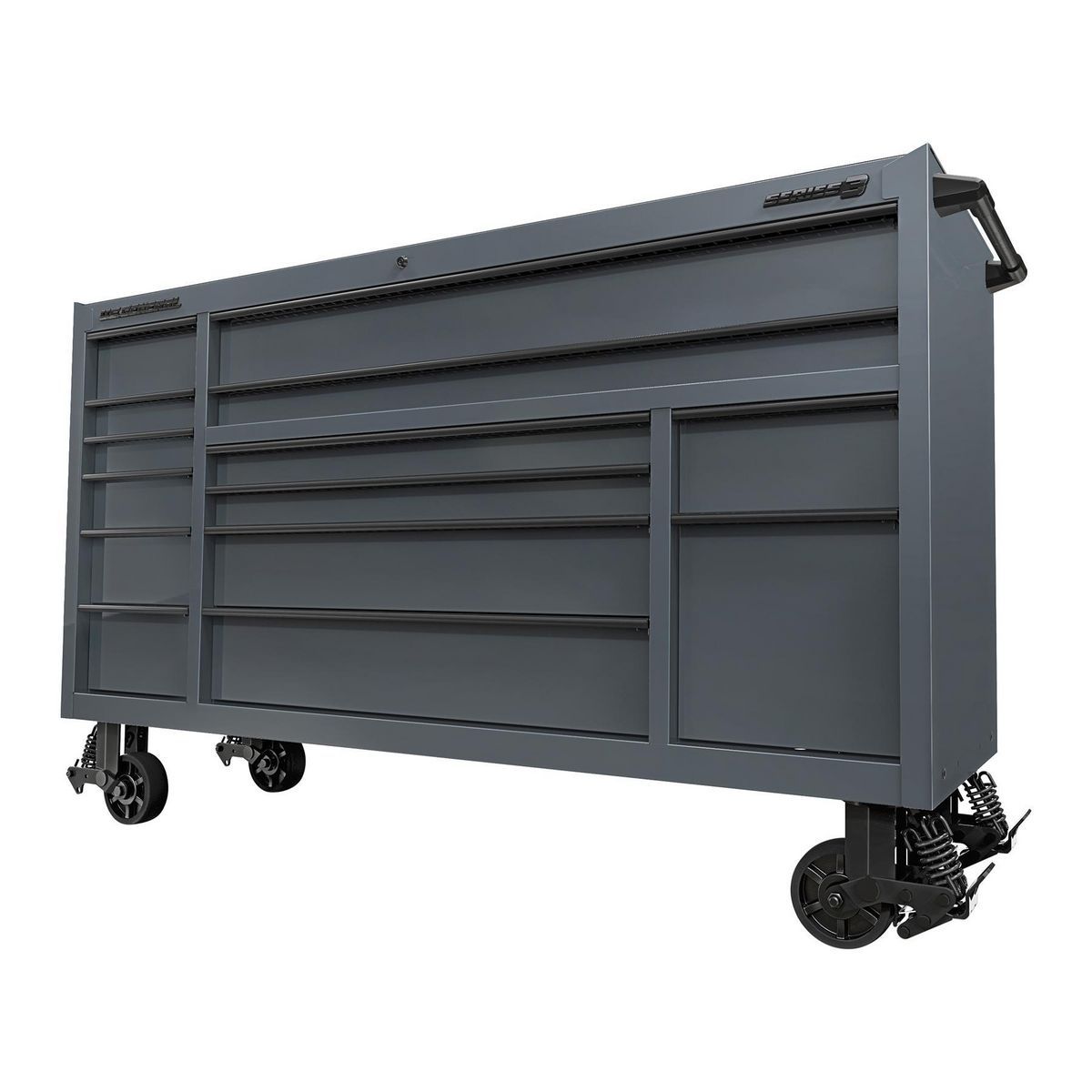 72 in. x 22 in. Slate Gray Triple-Bank Roll Cab B76634