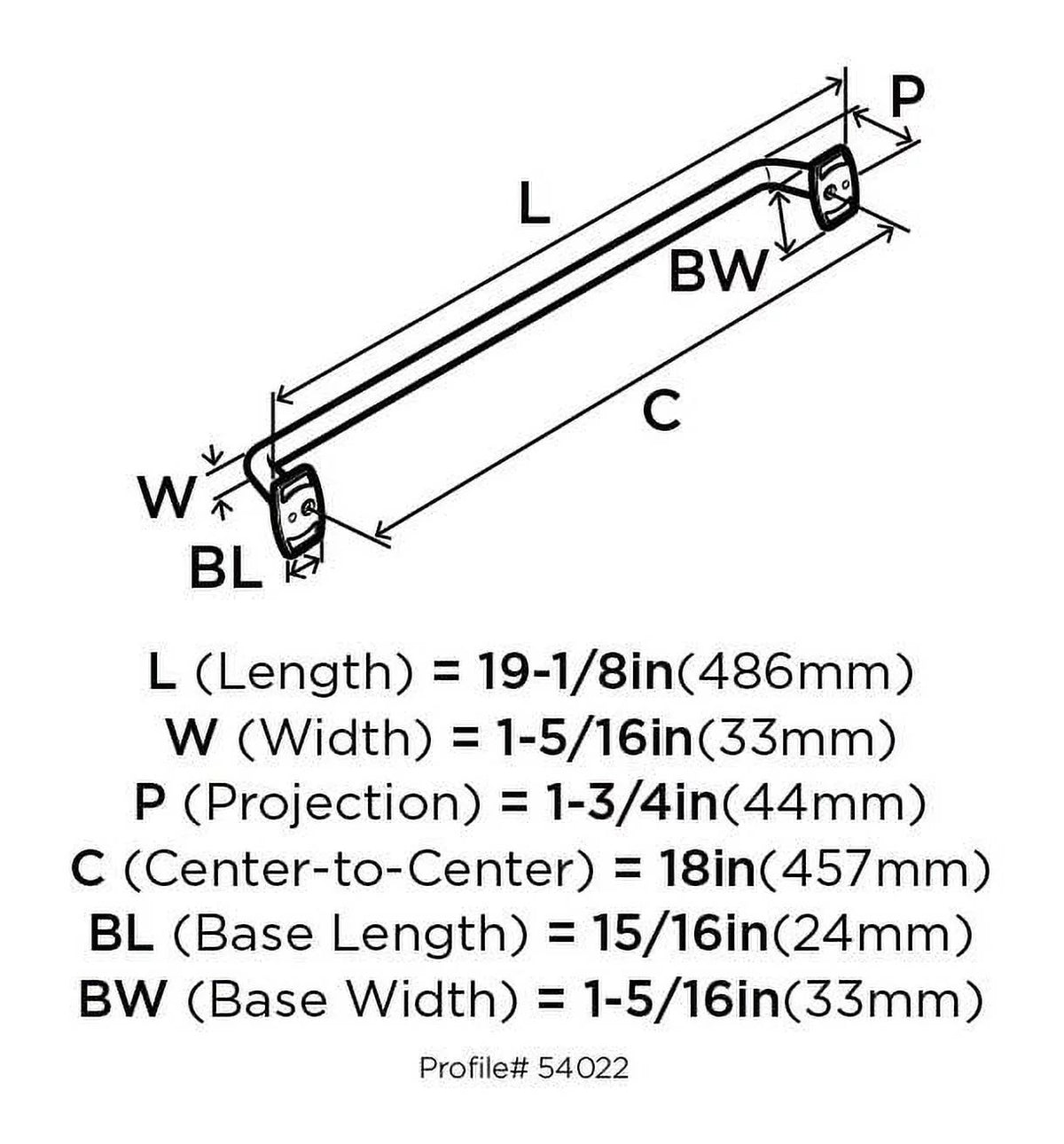 18 in Center-to-Center Satin Nickel Appliance Pull R791