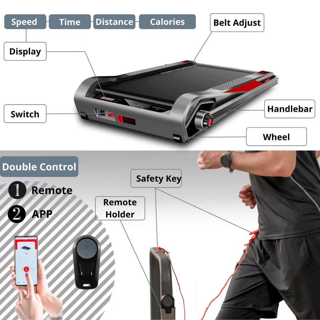 Motorized Folding Walking Treadmill with Handrails I3136