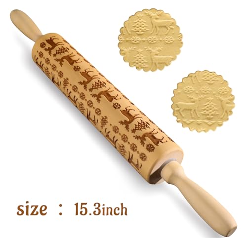 Embossed Wooden Rolling Pin Z816