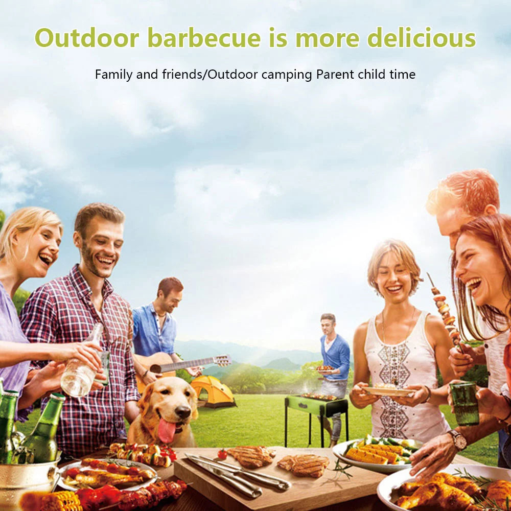 Stainless Steel Folding Barbecue Grilling Basket with Wooden Handle C406