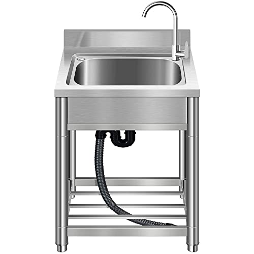 Stainless-Steel Single Bowl Kitchen Sink Set with Faucet Z4426