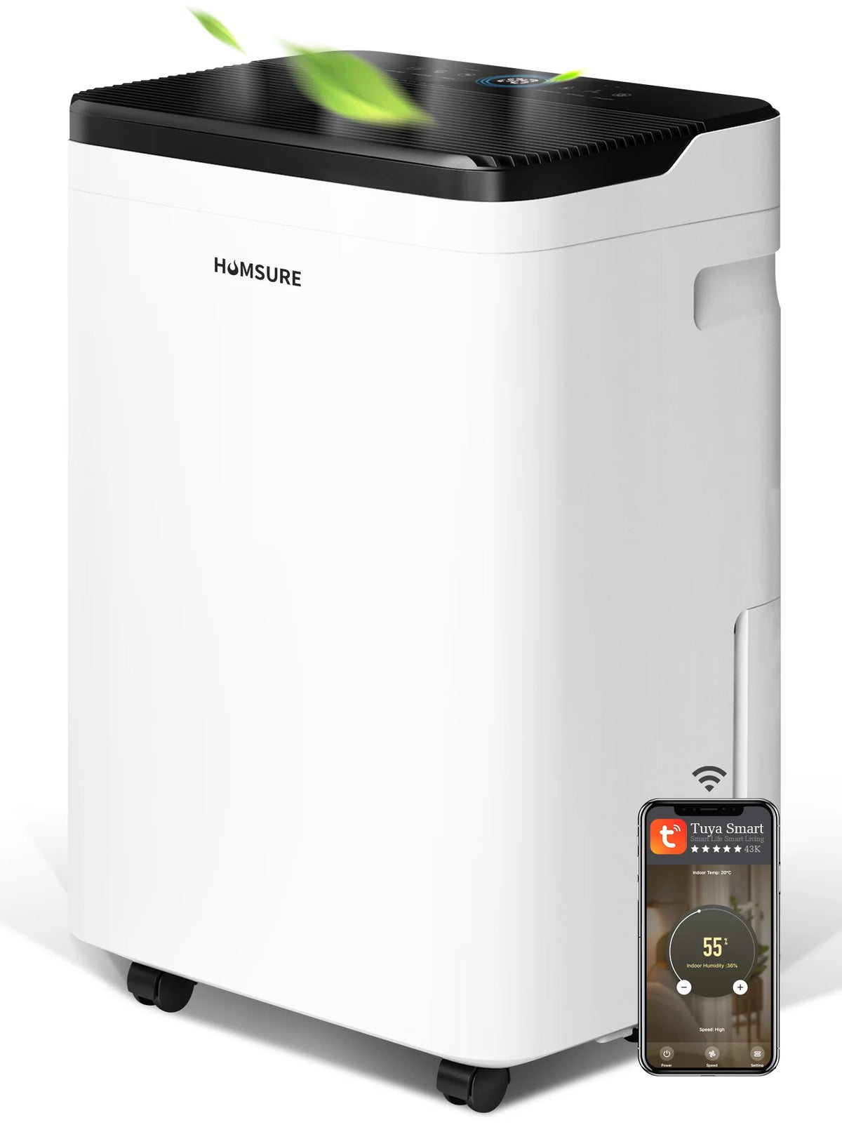 Wifi Dehumidifier 70 Pint 4500 Sq. Ft. White S99717