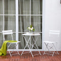 White Folding Steel Patio Bistro Set N86928