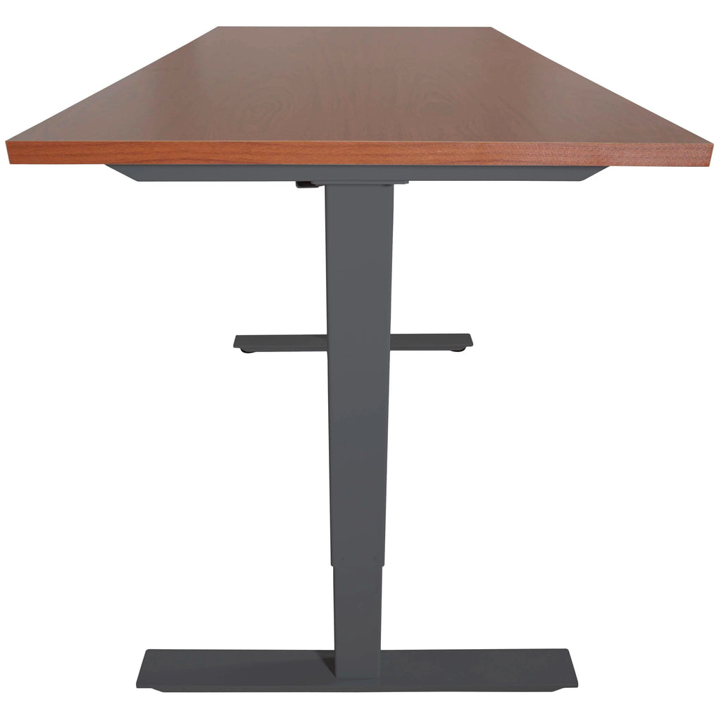 Adjustable Sit/Stand Desk 30" x 60" Cherry Finish Black Frame J445