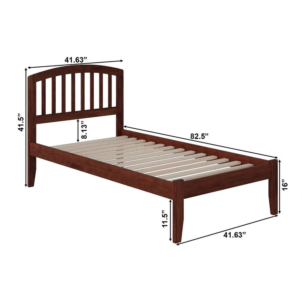 Solid Wood Twin XL Spindle Platform Bed with USB E66763