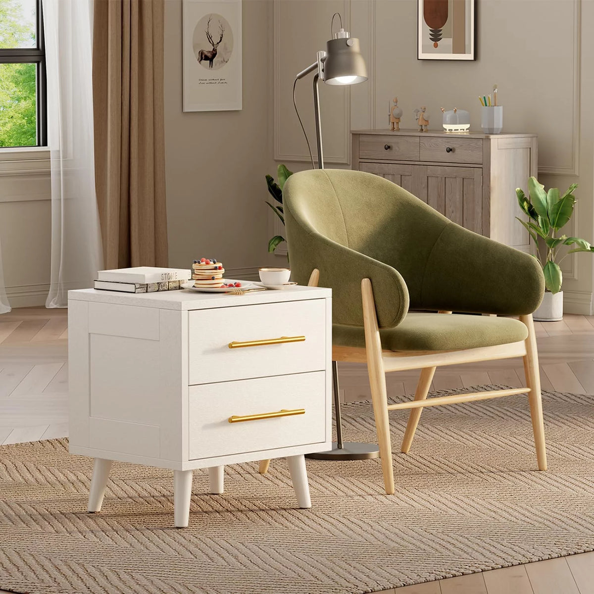 White 2 Drawer Dresser Z2685