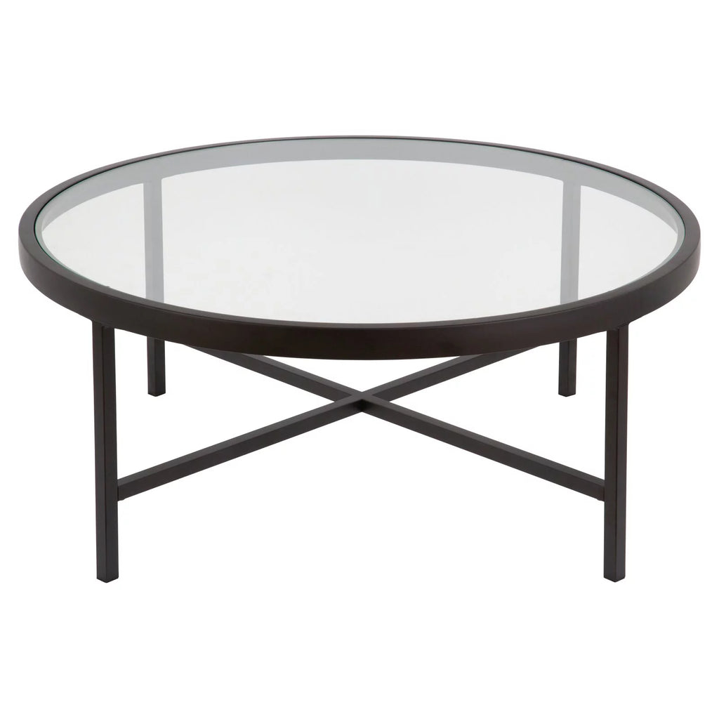 Round Metal Base Coffee Table in Brass and Gold E103193